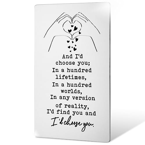 Anniversary Cards Gift for Wife Her Women I Love You Card Gifts for Her Women Valentine's Day Cards for Wife Her Romantic Gifts for Him Gifts for Groom Fiance Wedding Wallet Card Love Note (Hrd5)