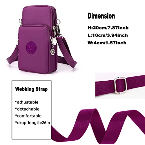 Image of WITERY Waterproof Nylon Cute Crossbody Cell Phone Purse Smartphone Wallet Bag for Women