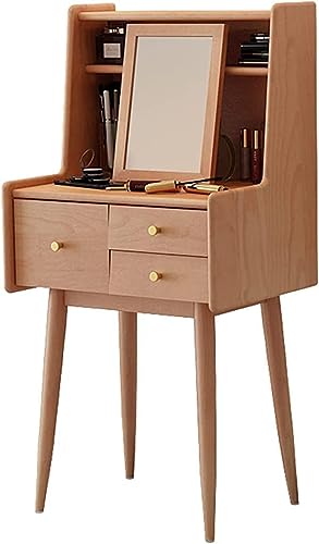 GLETSF Tocador, Tocador con 3 Cajones, 1 Espejo Corredizo, 2 Estantes para Gran Espacio De Almacenamiento, Tocador De Madera para Muebles De DormitorioB
