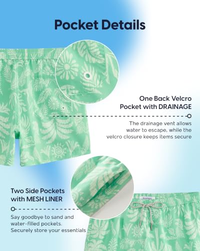 Image of maamgic Mens Swim Trunks 5 Inch with Mesh Liner Breathable for Beach