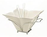 Godinger Fiori Salad Bowl with Rack and Servers