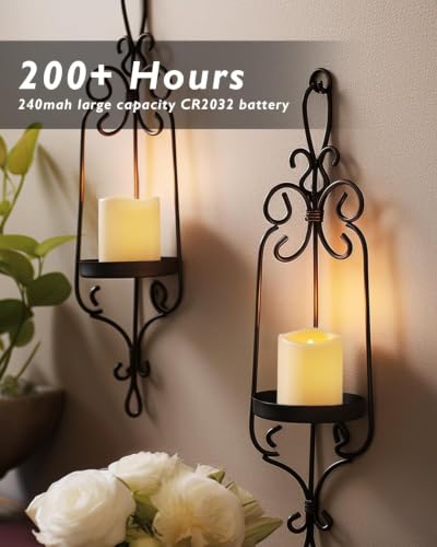 Image of Homemory 24 Pack Ivory Flameless Flickering LED Votive Tealights Candles