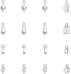 UNICRAFTALE 50pcs Black Stainless Steel Snap on Bails Hanger Bails Connectors Hook Hanger Clasps For DIY Dangle Charms Necklace Jewelry DIY Craft Making