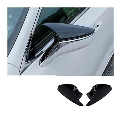 車用バックミラーカバー 牛角 サイドバックミラーシェル ABS レクサス ES200 260 300H 2018 2019 2020 2021 2022 アクセサリー対応(Piano Black)