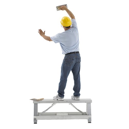 6120 Pentagon Tool Professional Quality Aluminum Drywall Bench With Adjustable Steps And Functions As A Workbench