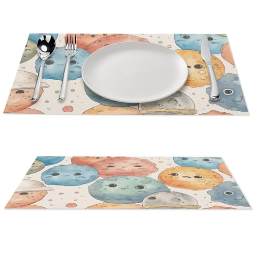 Sets de table résistant à la chaleur en PVC style aquarelle pour repas