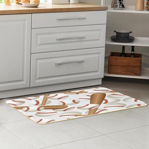 Alfombrillas de cocina para evitar resbalones, alfombras de béisbol absorbentes VAPOKF 7