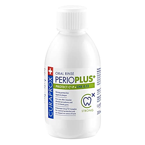Curaprox Perio plus Protect Mundwasser - Mundpflege bei Zahnfleischproblemen/Unterstützt Plaquekontrolle und Heilung | 200ml Flasche/Designed in der Schweiz