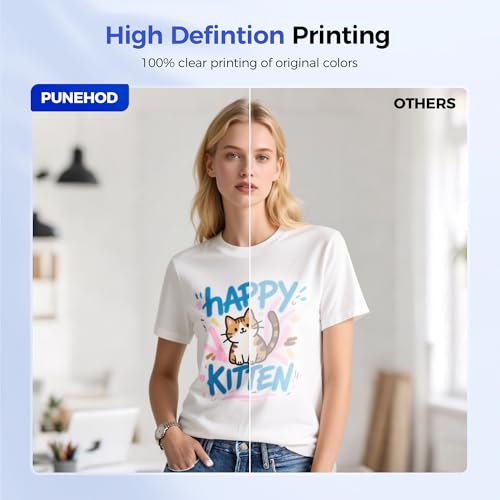 PUNEHOD DTF Printer A4 L800 with Roll Feeder, DTF Transfer Printing Machine for DIY Print Dark and Light T-Shirts (A4 Printer+Oven+Double Consumable) - Image 6