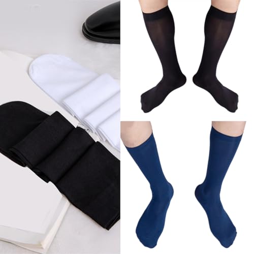 Elegant Velvets Silk Men's Socks for Business Office and Formal Wear Middle Calf Length Classical Solid Color Stockings2