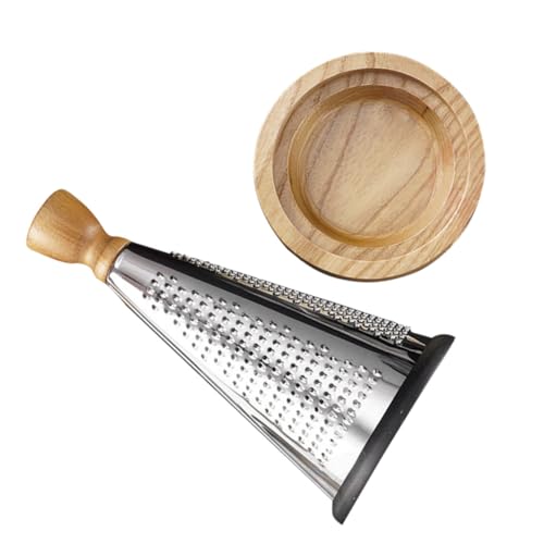 Rallador de queso de acero inoxidable con mango de madera miniatura 1