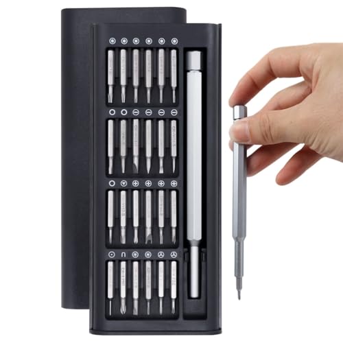Kit de destornilladores magnéticos de 24 piezas para reparación electrónica, con puntas de destornillador CRV, estuche de almacenamiento portátil para computadora, reloj y gafas