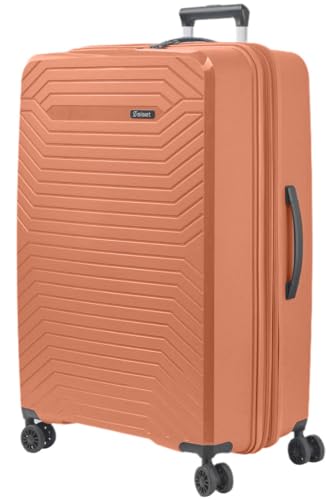 SISET Air Nova - Maleta de Viaje Grande Expandible (76x52x30/33cm), Fabricada en Polipropileno, 4 Ruedas Dobles Silenciosas y Cerradura Combinación TSA. (Grande XL), (115L), (4.5kg), (Rosa Pastel).
