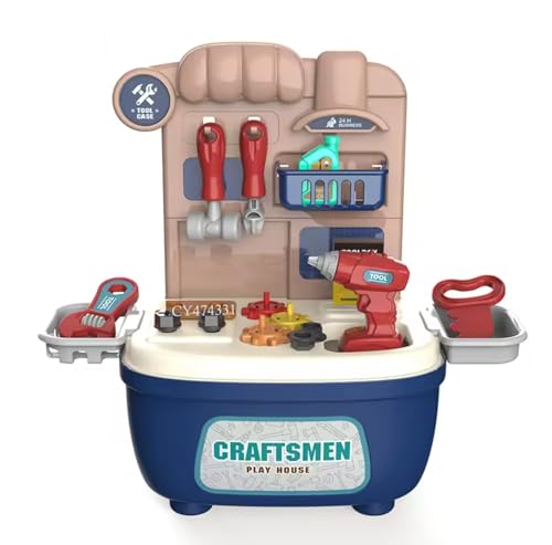 Kids Pretend Play Construction Tools Set,Baby Tools Play Toys-Boys Girls Role Play Toys - Pretend Play Toys,22 Piece Tools Box Handyman DIY Toys Set for Indoor and Outdoor use(Craftmen)