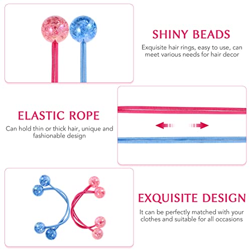 Veemoon 3 Pairs Acrylic Butterfly Ball Hair Circle, Elastic Circle Hair Ring- Colorful Girl Hair Ties With Bubble Accessories For Baby Girls Women Hair Ties/Random Color #TOP2
