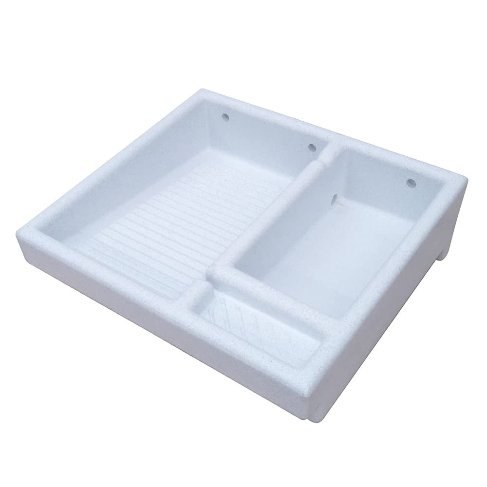 Plastic washboard 71right sided water container (white marbled)