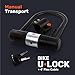 Bike U Lock Heavy Duty with 4ft Flex Bicycle Chain Cable + Mounting Holder + 2X U-Lock Keys
