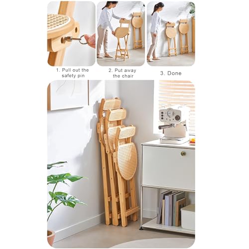 Tabouret de bar en bambou design haut de gamme avec dossier pour salle à manger - 7