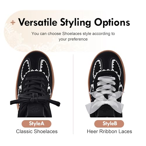 Image of Women's Ribbon Lace-Up Fashion Sneakers Arch Support Tennis Walking Shoes