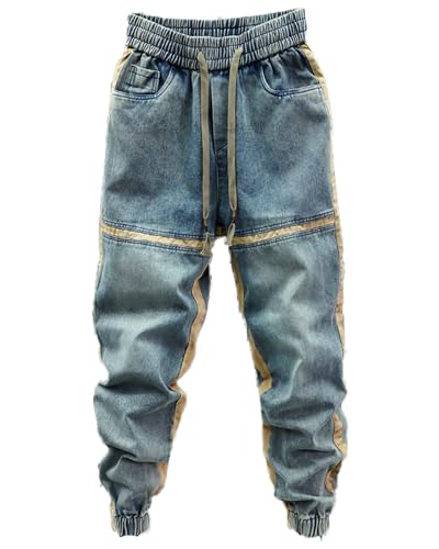 Men's Casual Cargo Pants Hiking Pants Workout Joggers Sweatpants Drop Crotch Denim Jean
