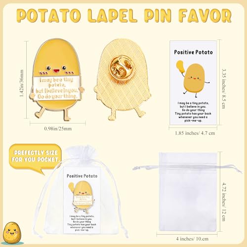 Image of Hotop 30 Set Potato Gifts Bulk Funny Lapel Pin Set Nurse Week Party Favors with Inspirational Card, Organza Bag Positive Emotional Support for Tech Nurse Practitioner Week
