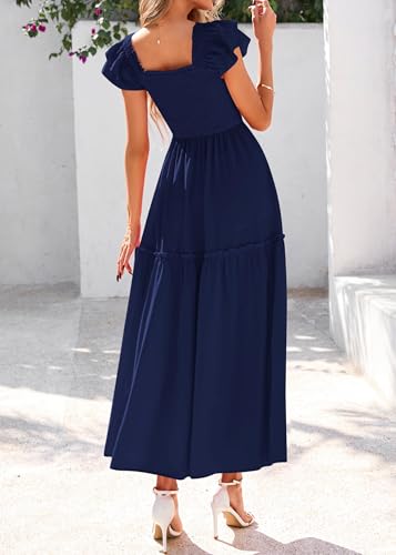Image of KIRUNDO Smocked Summer Midi Dresses for Women 2026