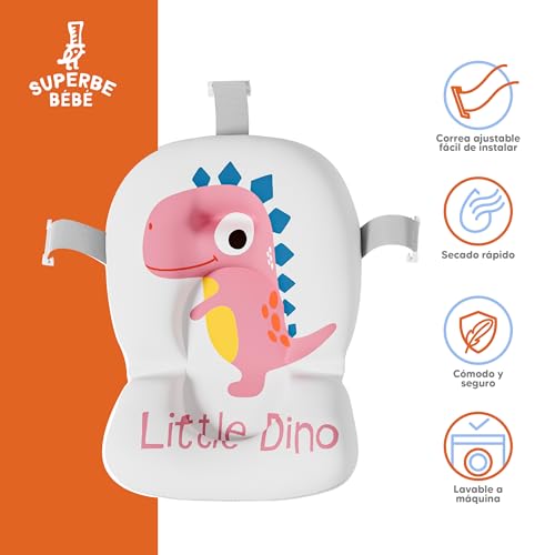 Miniatura 7 de Bañera Plegable Bebé Con Cojín De Baño Antideslizante - Bañera Bebe Plegable Con Termómetro - Asiento Bañera Bebe - Desde El Nacimiento Hasta Los 3 Años - Regalos De Nacimiento Rosa, Dino