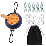 Qiviluto 32Ft Portable Travel Clothesline is Also an Outdoor Camping Clothesline, Cruising Clothesline for Drying Clothes on Cruise Ships with 10 Windproof Clips, 10 Clothespins, 1 Storage Bag (Blue)