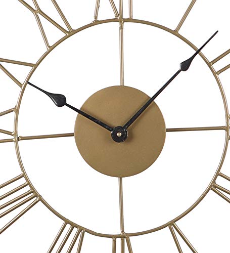 Image of 18 inch Antique Gold Skeleton Metal Wall Clock for Home Office Decor