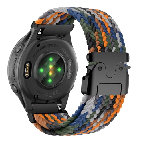 編組ソロループ弾性ストラップ対応 Garmin Forerunner 570 42mm 用交換バンドクイックリース時計ナイロンストラップ替えベルト磁気バックル換えベルトマグネットコンパチブルシャオミGarmin Forerunner 570 20mm伸縮性