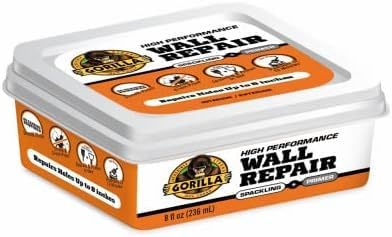 Gorilla 107054 Wall Repair Spackling + Primer, 8-oz. - Quantity 4