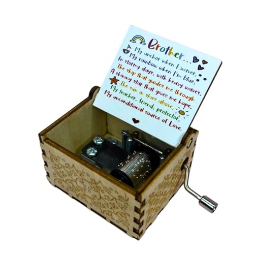 Image of Zesta Wooden Hand Cranked Collectable Engraved Music Box (to Brother)