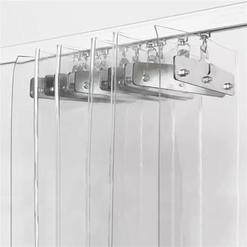Rideau de porte PVC transparent extensible suspendu pour séparation thermique - 4