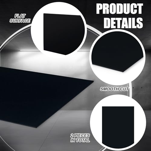 Image of Threehoney 2 Pcs Black HDPE Sheet 1 /4 inch Thick 24 x 36 Inch, HDPE Plastic Sheet High Density Polyethylene Board Flexible Solid Plastic Block for DIY Projects Crafts Machining Home