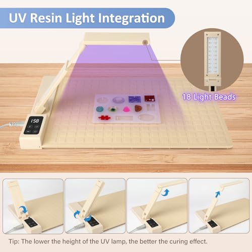 KISREL Resin Heating Mat, Resin Curing Machine with UV Light,Silicone Mat for Fast Curing Resin, 4-Speed Temperature & 4-Speed Timer, Undeformed Quick Resin Heater, Resin Supplies for DIY Enthusiasts - Image 6