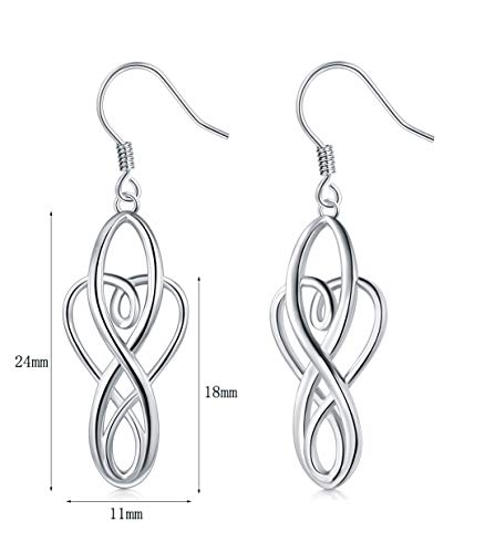 Solid 18K Gold Over 925 Sterling Silver Celtic Knot Dangle Earrings, Good Luck Irish Vintage Dangles for Women, Teardrop Earrings/Silver Earrings, Gold Earrings for Women2