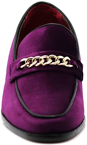 Image of Enzo Romeo Plum05 Men's Dress Loafers Elastic Slip on with Buckle Fashion Shoes