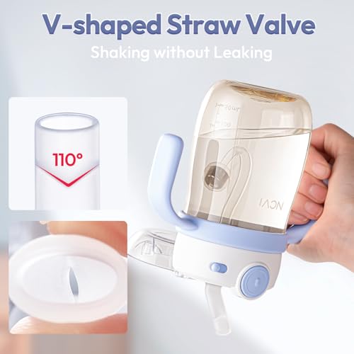 Image of NCVI PPSU Spill-Proof Baby Straw Cup, Lightweight with Weighted Straw
