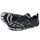 Grand Attack Barefoot Shoes Women,Wide Toe Box Minimalist Zero Drop Walking Shoes Lightweight Cross Training Trail Running Wrestling Weightlifting Fitness Rock Climbing Gym Sneakers Blackk Size 9