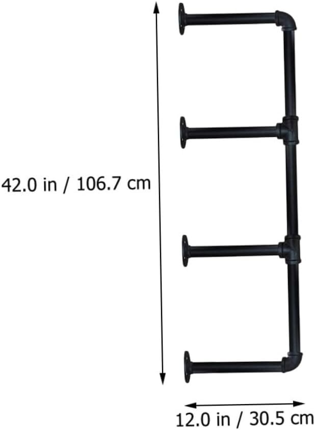 Frcolor 2個 壁掛け収納ラック 工業風鉄パイプ棚 多省スペース設計 黒色耐久アイアン製 ホーム用バスルーム収納ラック