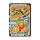 Jzzang Vintage Orange Tin Sign - Fruit Aluminum Sign - Retro Decorative Sign Wall Decor Home Decor,8