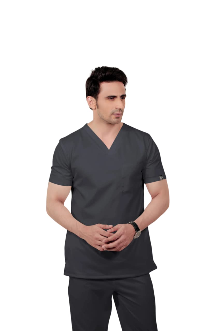 THE LIFE Medical Scrubs for Doctors Men/women Professional Scrub Suit for Doctors Nurses T-Shirt with Straight Pant Set Suit for Surgeons Hospital Ot Dress Dark Gray (Size-L) (B0BX2YWZJH) Amazon Price History, Amazon Price Tracker