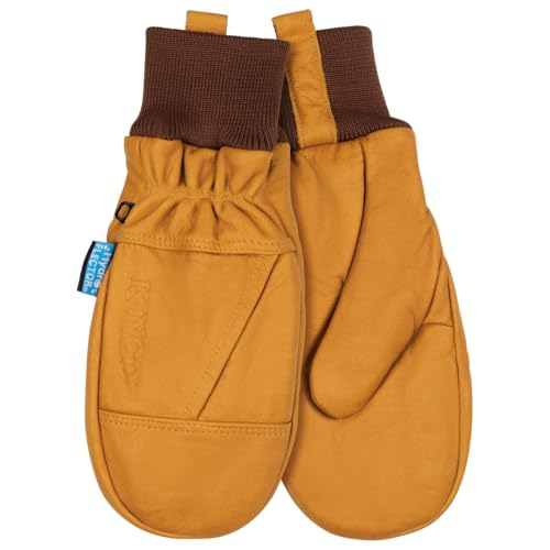 Kinco HydroFlector Lined Water-Resistant Premium Grain Buffalo Mitt with Heat Pack Pocket (Large)