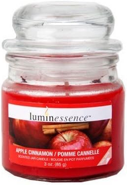 Luminessence Apple Cinnamon Mini Glass Apothecary Jar Candles, 3 oz.