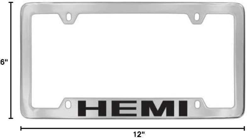Dodge Ram Hemi License Plate Frame (2 Hole, Chrome/Wide 2) (Chrome UF)