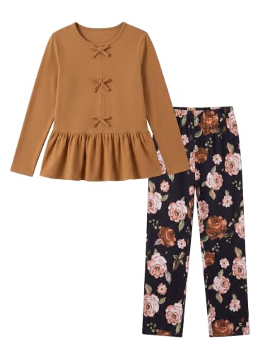 XMWEALTHY Little Girls Clothes Long Sleeve Top Long Pants 2Pcs Clothing Set - image 1
