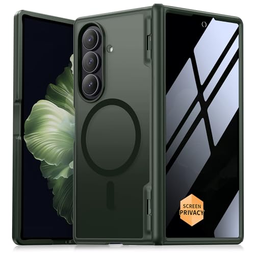 MOBOSI Magnetic for Z Fold 7 Case with Privacy Screen Protector, Compatible with Magsafe, Full-Body Slim Coverage Hinge Protection, Shockproof Phone Cover for Samsung Galaxy Z Fold7, Green