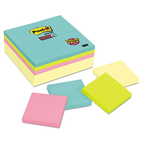 Bloc-notes bureau Canary et Miami 3x3 | Lot de 24 blocs de notes autocollantes