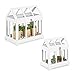 Produktbild Relaxdays Mini Gewächhaus, 2er Set, für die Fensterbank, Indoor Treibhaus, Glas und MDF, Kräuter, Blumen, 2 Größen, weiß, 37 x 37.5 x 24 cm