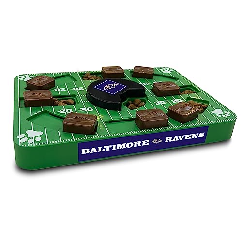 Image of Pets First NFL Baltimore Ravens Puzzle Toy for Dogs, Slow Feeder Board for Pets, Interactive Doggie Treat Toy